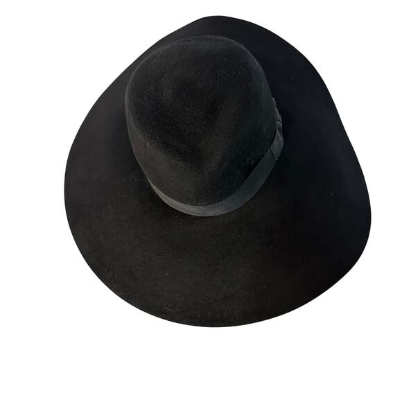 Eric Javits New York Black Felt Wide-Brim Fedora‎ Hat – Packable, Designer - Picture 2 of 7